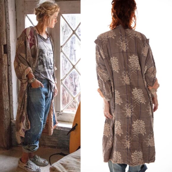 Magnolia Pearl Good Fortune Opulence French Cotton Kimono OSFM - Picture 9 of 10